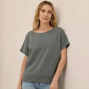 New! Pact Women’s Organic Cotton Airplane Dolman Castor Grey Top  XXL 18 - 20